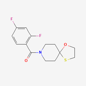 molecular formula C14H15F2NO2S B2999195 (2,4-Difluorophenyl)(1-oxa-4-thia-8-azaspiro[4.5]decan-8-yl)methanone CAS No. 1351588-25-4