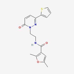 molecular formula C17H17N3O3S B2999198 2,5-dimethyl-N-(2-(6-oxo-3-(thiophen-2-yl)pyridazin-1(6H)-yl)ethyl)furan-3-carboxamide CAS No. 1219906-98-5