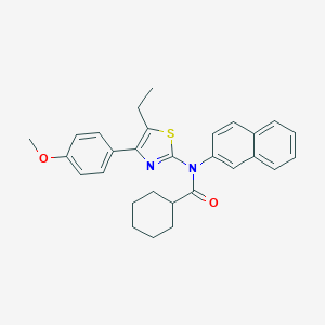 molecular formula C29H30N2O2S B299920 N-[5-ethyl-4-(4-methoxyphenyl)-1,3-thiazol-2-yl]-N-(2-naphthyl)cyclohexanecarboxamide 