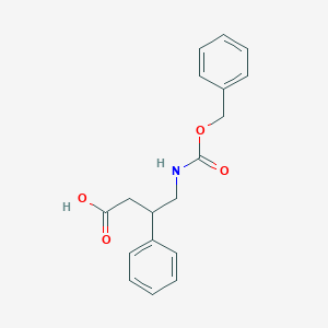 molecular formula C18H19NO4 B2999210 3-Phenyl-4-(phenylmethoxycarbonylamino)butanoic acid CAS No. 25271-50-5