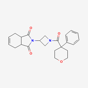 molecular formula C23H26N2O4 B2999214 2-(1-(4-phenyltetrahydro-2H-pyran-4-carbonyl)azetidin-3-yl)-3a,4,7,7a-tetrahydro-1H-isoindole-1,3(2H)-dione CAS No. 1795303-99-9