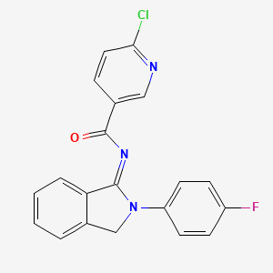 6-chloro-N-[2-(4-fluorophenyl)-3H-isoindol-1-ylidene]pyridine-3-carboxamide