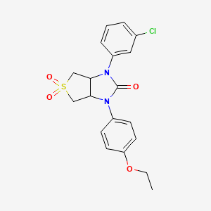 molecular formula C19H19ClN2O4S B2999221 1-(3-氯苯基)-3-(4-乙氧基苯基)四氢-1H-噻吩并[3,4-d]咪唑-2(3H)-酮 5,5-二氧化物 CAS No. 797781-87-4