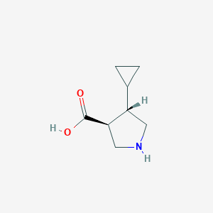 molecular formula C8H13NO2 B2999229 (3S,4S)-4-Cyclopropylpyrrolidine-3-carboxylic acid CAS No. 2166040-50-0