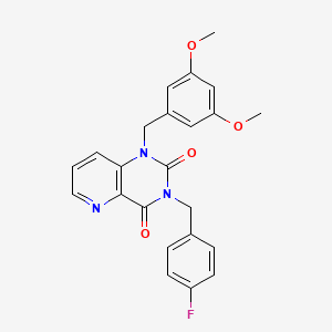 molecular formula C23H20FN3O4 B2999232 1-(3,5-dimethoxybenzyl)-3-(4-fluorobenzyl)pyrido[3,2-d]pyrimidine-2,4(1H,3H)-dione CAS No. 921823-25-8
