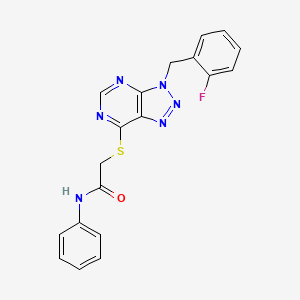 2-[3-[(2-fluorophenyl)methyl]triazolo[4,5-d]pyrimidin-7-yl]sulfanyl-N-phenylacetamide