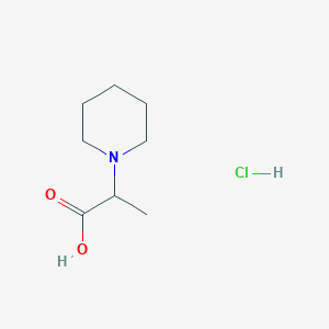 molecular formula C8H16ClNO2 B2999236 2-(Piperidin-1-yl)propanoic acid hydrochloride CAS No. 1036708-61-8; 69181-71-1