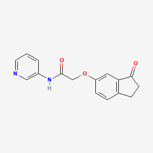 molecular formula C16H14N2O3 B2999237 2-((3-oxo-2,3-dihydro-1H-inden-5-yl)oxy)-N-(pyridin-3-yl)acetamide CAS No. 1203403-88-6