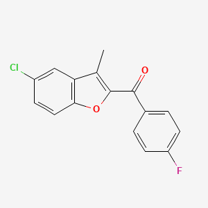 molecular formula C16H10ClFO2 B2999241 (5-Chloro-3-methyl-1-benzofuran-2-yl)(4-fluorophenyl)methanone CAS No. 306979-07-7