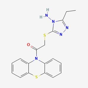 2-[(4-Amino-5-ethyl-1,2,4-triazol-3-yl)sulfanyl]-1-phenothiazin-10-ylethanone