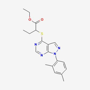 molecular formula C19H22N4O2S B2999249 ethyl 2-((1-(2,4-dimethylphenyl)-1H-pyrazolo[3,4-d]pyrimidin-4-yl)thio)butanoate CAS No. 893929-75-4