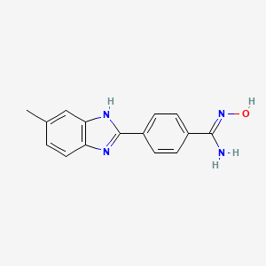 molecular formula C15H14N4O B2999255 4-(6-Methyl-2-benzimidazolyl)benzamidoxime CAS No. 1256486-22-2