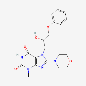 molecular formula C19H23N5O5 B2999265 7-(2-hydroxy-3-phenoxypropyl)-3-methyl-8-morpholino-1H-purine-2,6(3H,7H)-dione CAS No. 102838-05-1