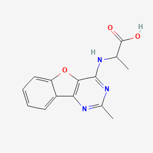 molecular formula C14H13N3O3 B2999274 2-((2-Methylbenzofuro[3,2-d]pyrimidin-4-yl)amino)propanoic acid CAS No. 1008403-85-7
