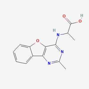 molecular formula C14H13N3O3 B2999274 2-((2-甲基苯并呋喃[3,2-d]嘧啶-4-基)氨基)丙酸 CAS No. 1008403-85-7