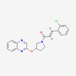 molecular formula C21H18ClN3O2 B2999279 (2E)-3-(2-氯苯基)-1-[3-(喹喔啉-2-氧基)吡咯烷-1-基]丙-2-烯-1-酮 CAS No. 2097940-58-2