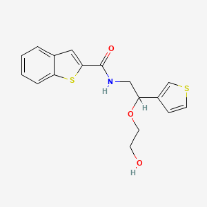 molecular formula C17H17NO3S2 B2999280 N-(2-(2-hydroxyethoxy)-2-(thiophen-3-yl)ethyl)benzo[b]thiophene-2-carboxamide CAS No. 2034366-28-2