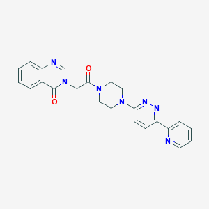 molecular formula C23H21N7O2 B2999283 3-(2-oxo-2-(4-(6-(pyridin-2-yl)pyridazin-3-yl)piperazin-1-yl)ethyl)quinazolin-4(3H)-one CAS No. 1257551-46-4