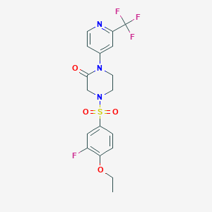 4-(4-Ethoxy-3-fluorophenyl)sulfonyl-1-[2-(trifluoromethyl)pyridin-4-yl]piperazin-2-one