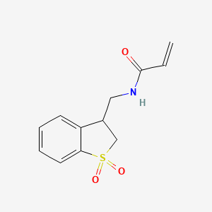 molecular formula C12H13NO3S B2999290 N-[(1,1-Dioxo-2,3-dihydro-1-benzothiophen-3-yl)methyl]prop-2-enamide CAS No. 2195974-06-0