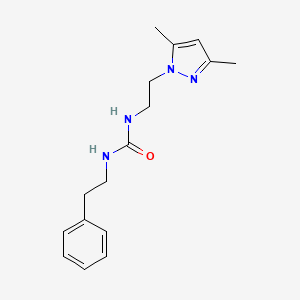 molecular formula C16H22N4O B2999293 1-(2-(3,5-二甲基-1H-吡唑-1-基)乙基)-3-苯乙基脲 CAS No. 1226426-98-7