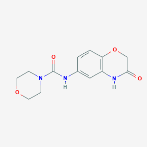 molecular formula C13H15N3O4 B2999294 N-(3-oxo-3,4-dihydro-2H-1,4-benzoxazin-6-yl)-4-morpholinecarboxamide CAS No. 866137-50-0