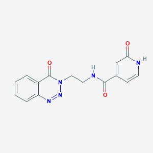 molecular formula C15H13N5O3 B2999300 2-oxo-N-(2-(4-oxobenzo[d][1,2,3]triazin-3(4H)-yl)ethyl)-1,2-dihydropyridine-4-carboxamide CAS No. 2034325-91-0
