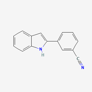 molecular formula C15H10N2 B2999308 Benzonitrile,3-(1h-indol-2-yl)- CAS No. 100562-44-5