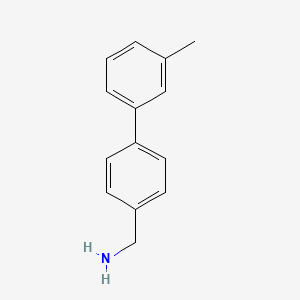 molecular formula C14H15N B2999316 [4-(3-Methylphenyl)phenyl]methanamine CAS No. 893649-03-1