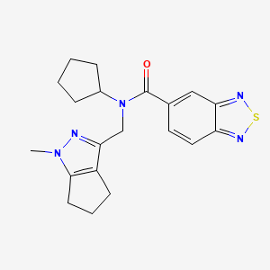 molecular formula C20H23N5OS B2999324 N-环戊基-N-((1-甲基-1,4,5,6-四氢环戊[c]吡唑-3-基)甲基)苯并[c][1,2,5]噻二唑-5-甲酰胺 CAS No. 2034454-14-1