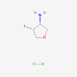 molecular formula C4H9ClFNO B2999326 cis-4-Fluorotetrahydrofuran-3-amine HCl CAS No. 2007919-31-3