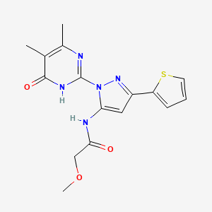 N-(1-(4,5-dimethyl-6-oxo-1,6-dihydropyrimidin-2-yl)-3-(thiophen-2-yl)-1H-pyrazol-5-yl)-2-methoxyacetamide