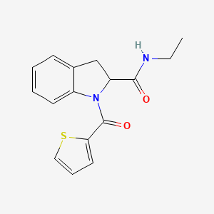 molecular formula C16H16N2O2S B2999334 N-ethyl-1-(thiophene-2-carbonyl)indoline-2-carboxamide CAS No. 1103515-77-0