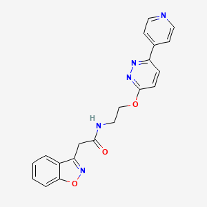 molecular formula C20H17N5O3 B2999349 2-(benzo[d]isoxazol-3-yl)-N-(2-((6-(pyridin-4-yl)pyridazin-3-yl)oxy)ethyl)acetamide CAS No. 1286709-75-8