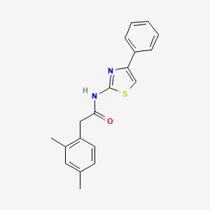molecular formula C19H18N2OS B2999350 2-(2,4-dimethylphenyl)-N-(4-phenylthiazol-2-yl)acetamide CAS No. 922622-32-0