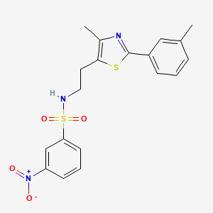 N-[2-[4-methyl-2-(3-methylphenyl)-1,3-thiazol-5-yl]ethyl]-3-nitrobenzenesulfonamide