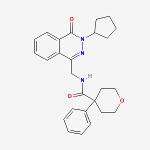 N-((3-cyclopentyl-4-oxo-3,4-dihydrophthalazin-1-yl)methyl)-4-phenyltetrahydro-2H-pyran-4-carboxamide