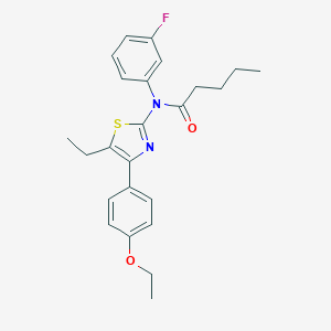 molecular formula C24H27FN2O2S B299936 N-[4-(4-ethoxyphenyl)-5-ethyl-1,3-thiazol-2-yl]-N-(3-fluorophenyl)pentanamide 