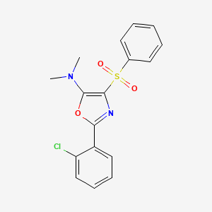 4-(benzenesulfonyl)-2-(2-chlorophenyl)-N,N-dimethyl-1,3-oxazol-5-amine