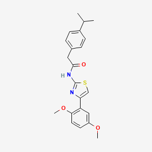 molecular formula C22H24N2O3S B2999368 N-(4-(2,5-dimethoxyphenyl)thiazol-2-yl)-2-(4-isopropylphenyl)acetamide CAS No. 923429-55-4