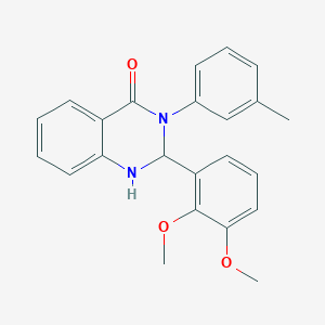 molecular formula C23H22N2O3 B299937 2-(2,3-dimethoxyphenyl)-3-(3-methylphenyl)-2,3-dihydro-4(1H)-quinazolinone 