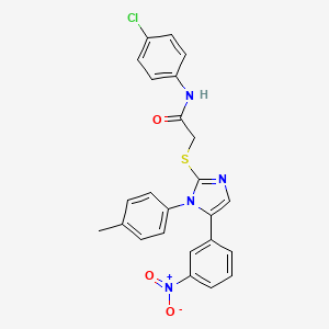 N-(4-chlorophenyl)-2-((5-(3-nitrophenyl)-1-(p-tolyl)-1H-imidazol-2-yl)thio)acetamide