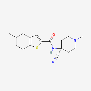 molecular formula C17H23N3OS B2999372 N-(4-cyano-1-methylpiperidin-4-yl)-5-methyl-4,5,6,7-tetrahydro-1-benzothiophene-2-carboxamide CAS No. 1281184-47-1