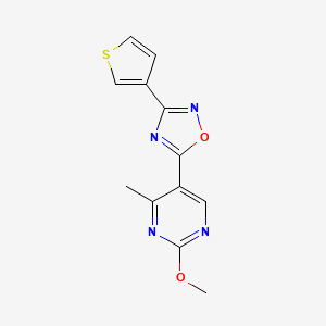 5-(2-Methoxy-4-methylpyrimidin-5-yl)-3-(thiophen-3-yl)-1,2,4-oxadiazole