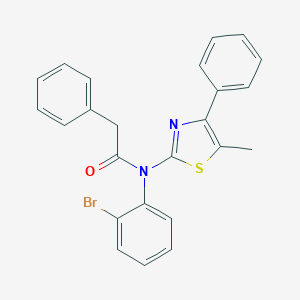 molecular formula C24H19BrN2OS B299938 N-(2-bromophenyl)-N-(5-methyl-4-phenyl-1,3-thiazol-2-yl)-2-phenylacetamide 