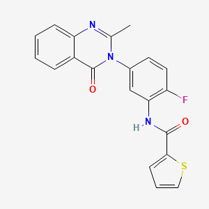 molecular formula C20H14FN3O2S B2999380 N-(2-fluoro-5-(2-methyl-4-oxoquinazolin-3(4H)-yl)phenyl)thiophene-2-carboxamide CAS No. 899758-27-1