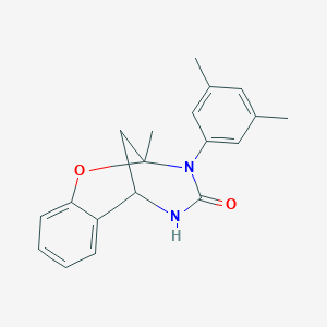 molecular formula C19H20N2O2 B2999381 3-(3,5-dimethylphenyl)-2-methyl-2,3,5,6-tetrahydro-4H-2,6-methano-1,3,5-benzoxadiazocin-4-one CAS No. 687580-80-9