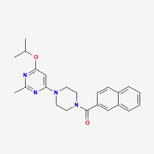 molecular formula C23H26N4O2 B2999383 (4-(6-Isopropoxy-2-methylpyrimidin-4-yl)piperazin-1-yl)(naphthalen-2-yl)methanone CAS No. 946371-87-5