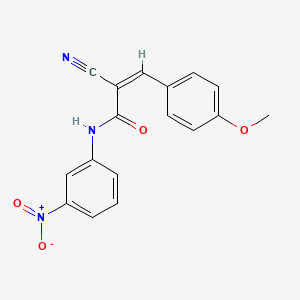 molecular formula C17H13N3O4 B2999384 (Z)-2-cyano-3-(4-methoxyphenyl)-N-(3-nitrophenyl)acrylamide CAS No. 1321969-28-1