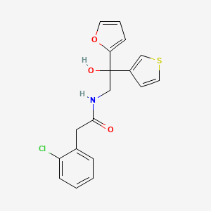 molecular formula C18H16ClNO3S B2999391 2-(2-chlorophenyl)-N-(2-(furan-2-yl)-2-hydroxy-2-(thiophen-3-yl)ethyl)acetamide CAS No. 2034330-71-5